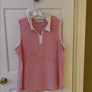 Pebble Beach Women's Pink Striped Sleeveless Golf Top